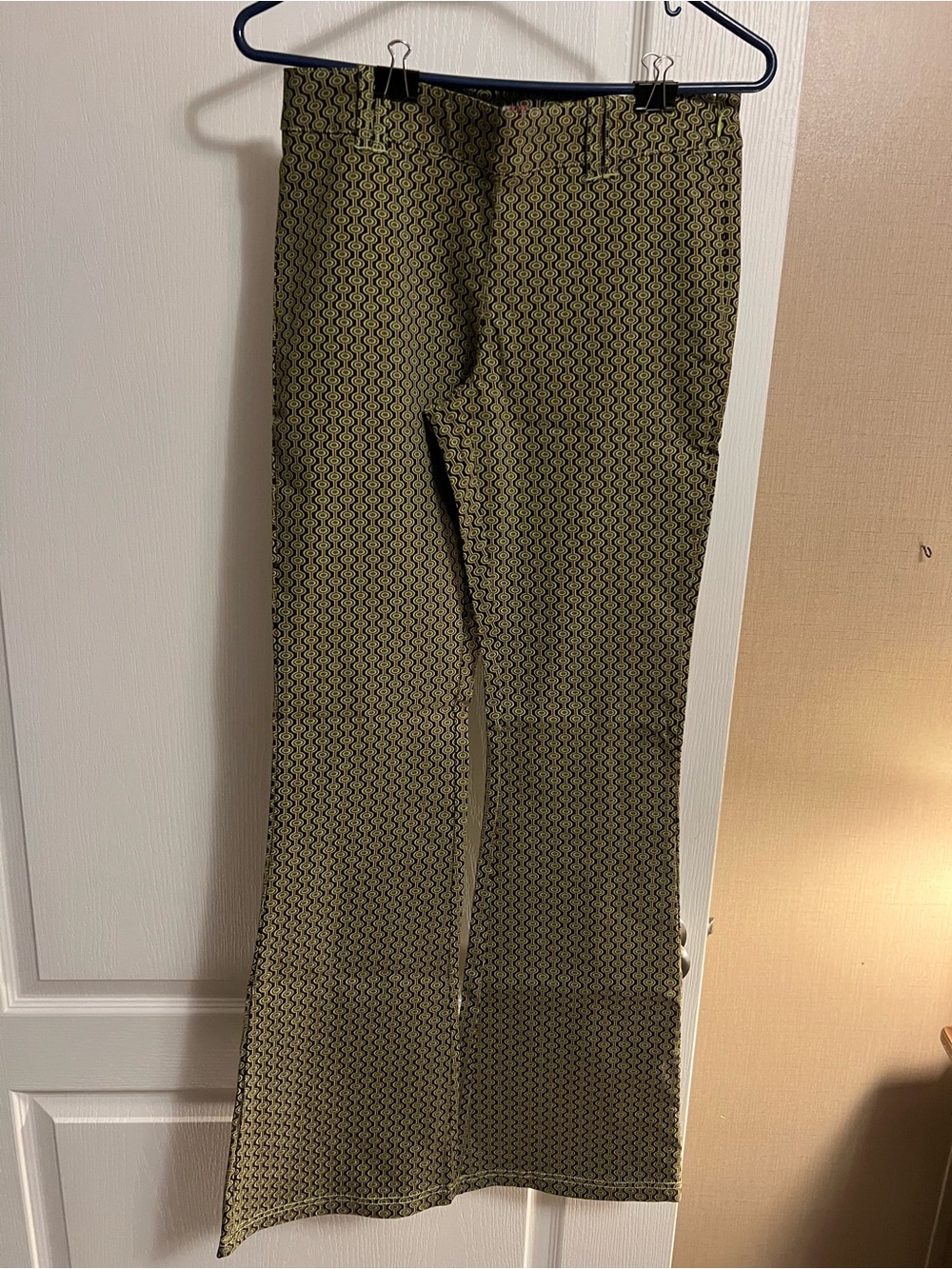 Urban Outfitters Olive & Black Patterned Boot-Cut Pants